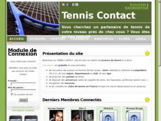 TENNIS-CONTACT : Mise en relation de Partenaires de Tennis