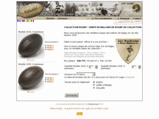 Collection rugby : vente de ballon de rugby ancien en cuir