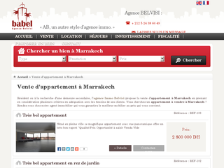 Détails : Vente appartement Marrakech : Babel Maroc