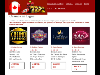 Détails : Annuaire Canadien de casino en ligne