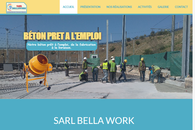 SARL BELLA WORK - Entreprise de BTPH, TRAVAUX PUBLICS