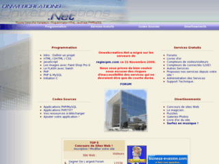 Détails : Onwebcreations.Net - Programmation & Services Internet !