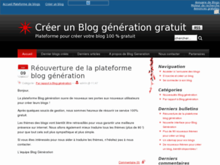 Détails : Créer un blog génération gratuit