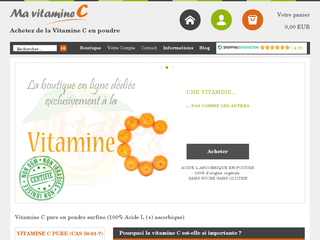 Détails : Vitamine C en poudre - Acide L Ascorbique en France, Belgique, Suisse et en Europe