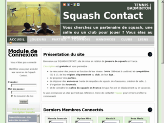 Détails : Squash-contact : Mise en relation de partenaires de squash