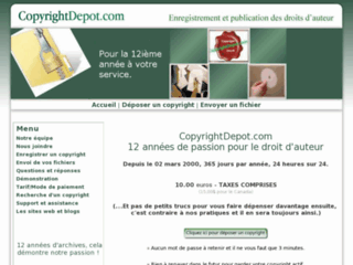 Détails : copyrightdepot.com